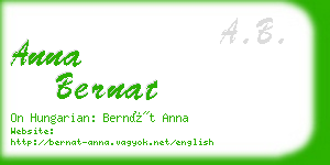 anna bernat business card